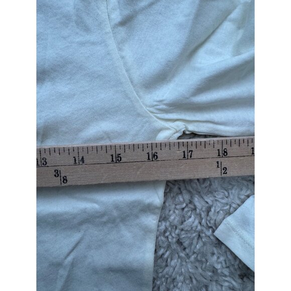 J.crew Tissue‎ crepe long-sleeve T-shirt Ivory money classic sz L - Picture 4 of 5